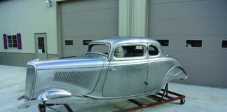 01 1934 Ford 5-Window Coupe aluminum finish