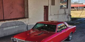02 1967 Chevelle with an LS swap in a beautiful red paint job