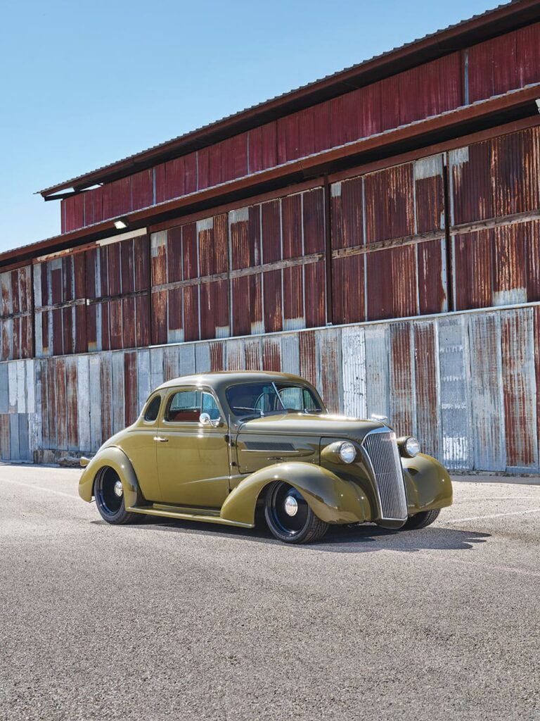 06 An LS3 powers this 1937 Chevy Coupe running Hooker exhaust manifolds