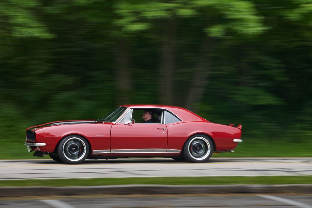 006 1967 Pro Touring Red Camaro RS SS driving shot