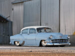 01 This 1954 Chevy 210 4-Door Sedan denim blue and creme brule
