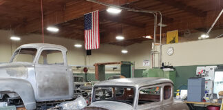 31 The stock Late- Model A coupe was brought to Old Anvil Speed Shop with the roof_s visor section already removed