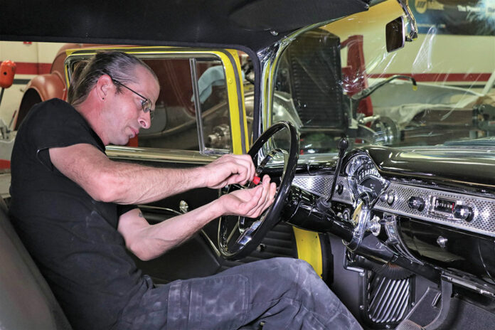 01 Free DesFosses of Hot Rods by Dean handled the swap out of the stock gauge panel for the new Bel Era III