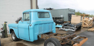 01 The stock truck chassis is seen here with the bed removed