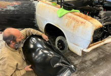 01 Geoff Jones of Hot Rods by Dean helped us with the Golden Star Classic Auto Parts front inner fender panels