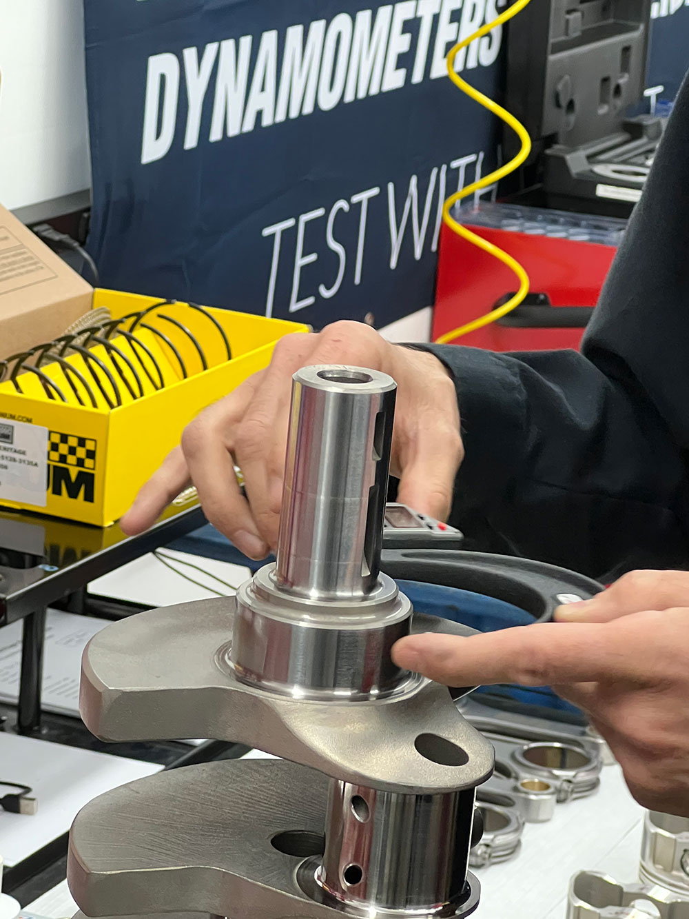 08 Next Martelli measures the crankshafts main bearing journals and compares the two results