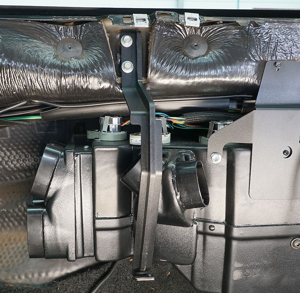 10 The evaporator case interferes with the factory dash support brace so Vintage Air includes a very robust replacement bracket
