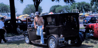 1 Lil John Buttera hopping out of this 26 Ford T while at the 1974 NSRA Street Rod Nationals