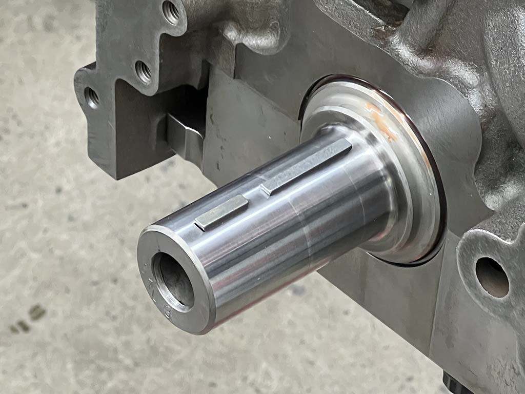 31 woodruff keys prevent oil pump and timing gears from rotating on crankshaft snout