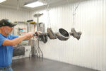 01 To prepare the new Art Morrison Enterprises axle housing for installation under his 57 For