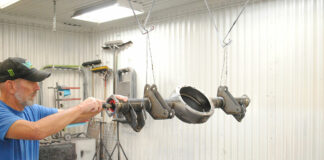 01 To prepare the new Art Morrison Enterprises axle housing for installation under his 57 For
