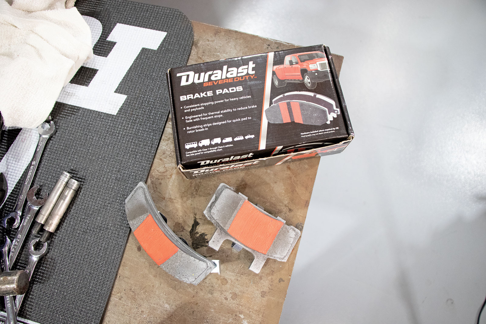 12 We opted for a set of Duralast’s Severe Duty brake pads