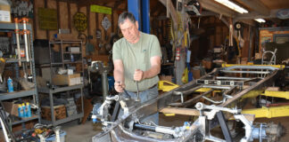 01 Paul Wilson installing Flat Out Engineering s Corvette C4 front suspension on a Chevy truck frame
