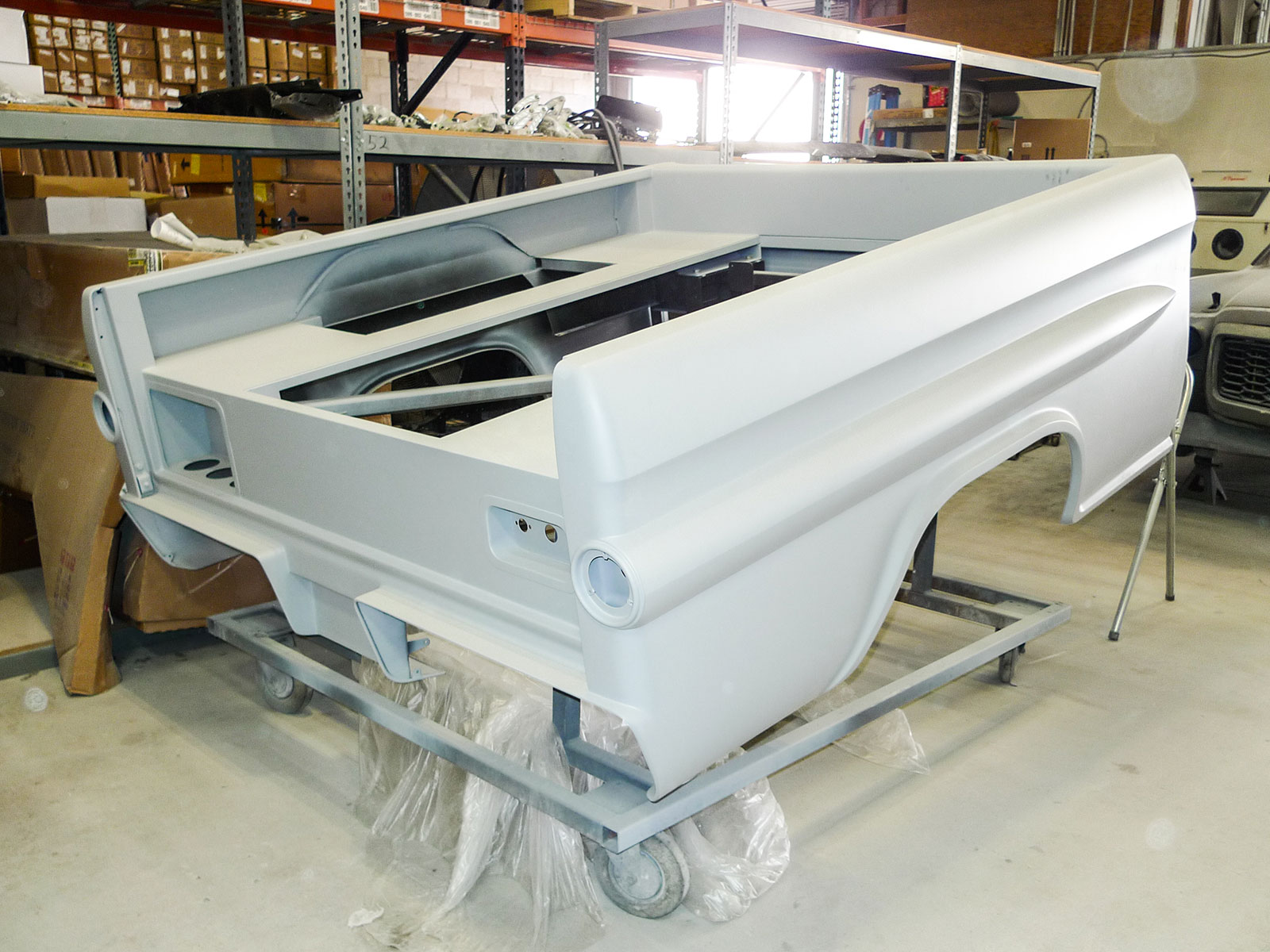 13 heavily modified 58 59 short fleetside bed in finish primer surfacer at Premier Street Rod