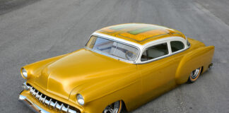 01 A stunning custom 1954 Chevy Bel Air with a unique design