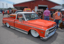 01 Red and White Fleetside C10 SE Truck Nats