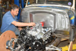 Our Chevy Pickup Gets a New Firewall, Engine & Transmission 01 Holley carburetor on the newly installed BluePrint chevy firewall