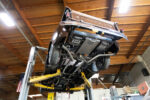 01 1948 Vintage Chevrolet pickup on a lift underside exposed