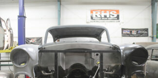 01 Vintage car fender restoration process showing original and reproduction fenders