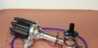 01 PerTronix Flame Thrower Series billet distributor and Flame Thrower II ignition coil for Ford 351 Modified and 351 Cleveland engines