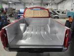 0 Custom sheet metal bed work with raised floor channels in Chevy OBS truck