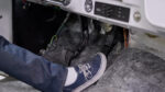 Lokar Performance Products’ Direct Fit 1967-1972 C10 Throttle Pedal Assembly Installation 00 Foot pressing on installed Lokar throttle pedal in a Chevy C10 truck interior
