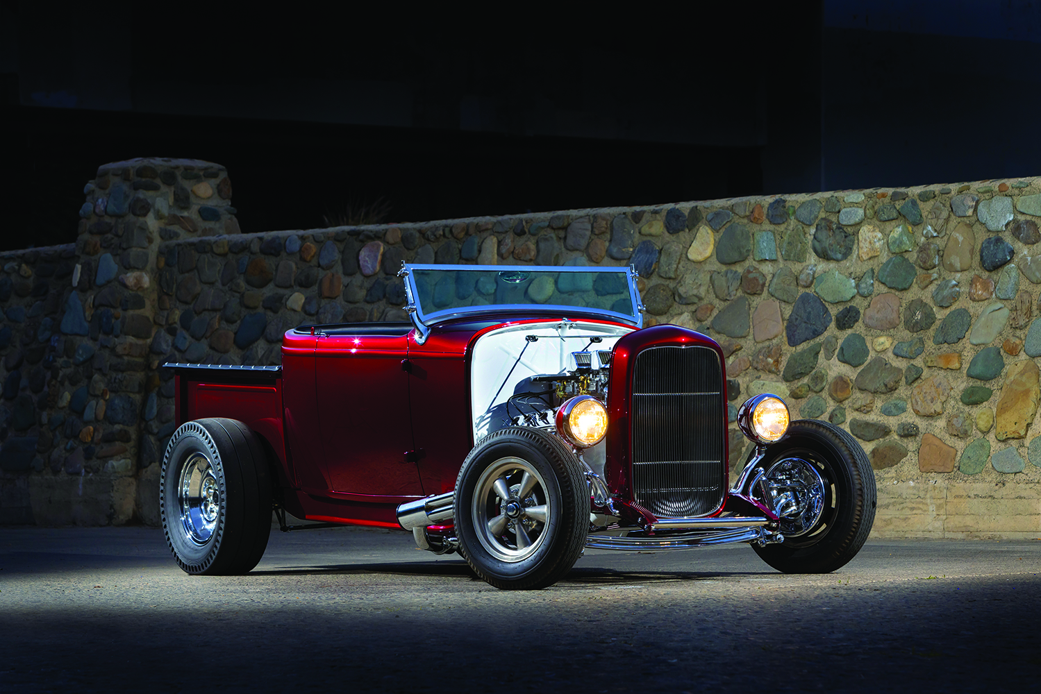 04 Classic 1932 Ford Roadster pickup with detailed chrome accents and wide rear tires