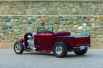 07 Rear view of the 1932 Ford Roadster pickup highlighting its sleek polished tailgate and dual exhaust
