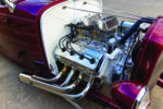 12 1932 Ford Roadster chrome headers and high performance exhaust system in engine bay
