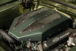 14 1967 Ford Mustang Fastback engine close up with custom mesh intake cover and Ford Racing branding
