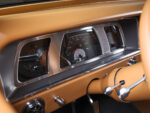 16 Classic dash gauges on 1969 Ford F 100 with tan leather and brushed aluminum detailing