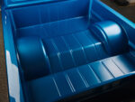 22 Immaculate bed of 1969 Ford F 100 painted in metallic blue with smooth wheel arches and a seamless finish