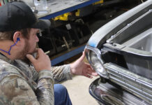 001 1963 Chevy Nova headlight bezel restoration process step by step