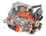 001 1970 Chevrolet LT 1 350ci V8 engine with Holley carburetor and aluminum intake manifold