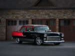 002 1955 Chevrolet Bel Air chrome five spoke wheels sleek two tone finish and flawless restoration classic car