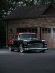 003 1955 Chevy Bel Air supercharged engine bay with MSD ignition braided fuel lines and polished components