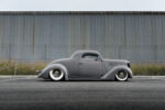 01 1936 Ford Coupe sleek gray paint chopped roof whitewall tires custom stance hot rod styling