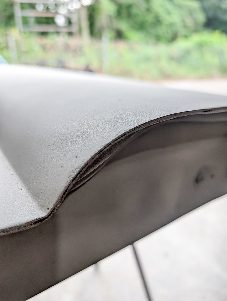 04 Close up sanded edge 1966 Chevy truck door contour restoration
