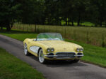 06 1961 Corvette close up rear view tailfins quad round taillights chrome accents