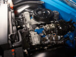 10 1979 Chevy Crew Cab engine bay Holley EFI blue valve covers braided spark plug wires clean setup