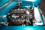 12 Custom teal 1955 Chevy Bel Air engine bay Wilwood brakes