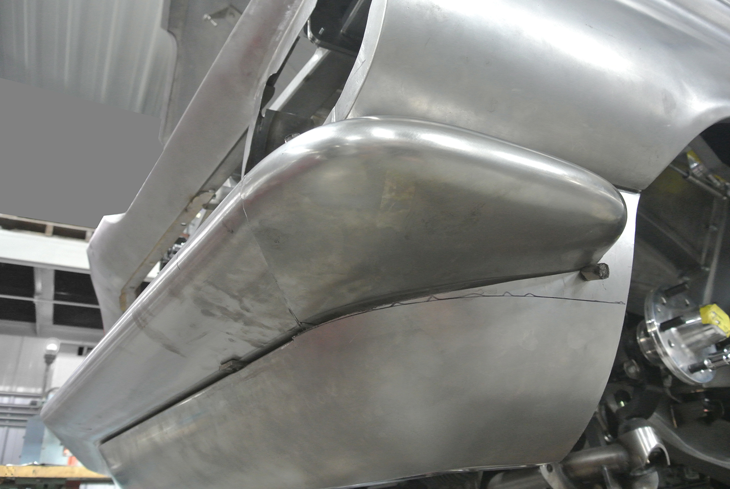 15 Custom contoured bumper with sharp lines and smooth metalwork for a 1959 Chevy Impala