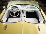 19 Interior view 1961 Corvette yellow white upholstery classic dashboard design
