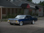 003 1966 Chevy Chevelle blue exterior front three quarter angle chrome wheels