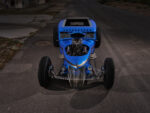 04 1928 Ford channeled sedan rat rod aerial view custom engine