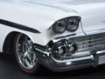 07 1958 Chevrolet Impala headlights dual round design chrome surround custom wheels smooth white finish