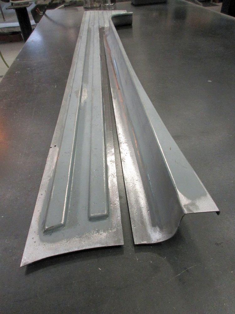 07 Ford F100 running board clamped for welding