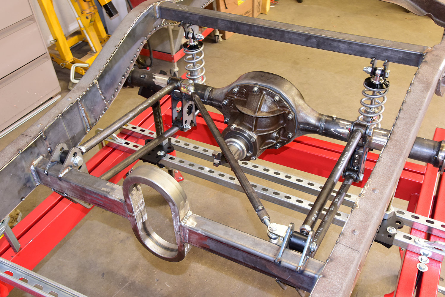 07 Rear suspension assembly installed on 1946 Chevy truck frame