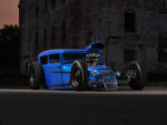 08 1928 Ford channeled sedan rat rod detailed close up front grille and engine