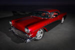10 1957 Buick dramatic front three quarter view with a vintage yet custom modified appearance in rich two tone colors